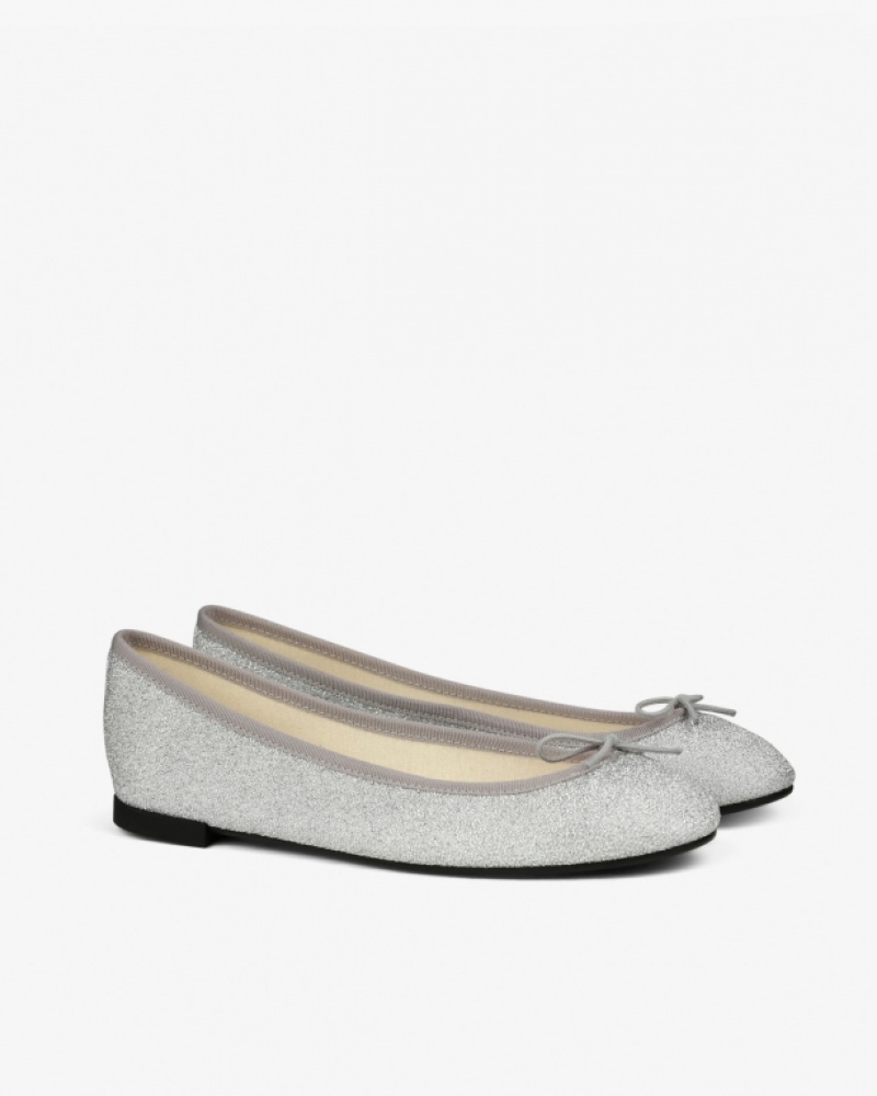 Repetto Cendrillon sole rubber Vegan Ballerinas Damen Silber | 28367-OVDT