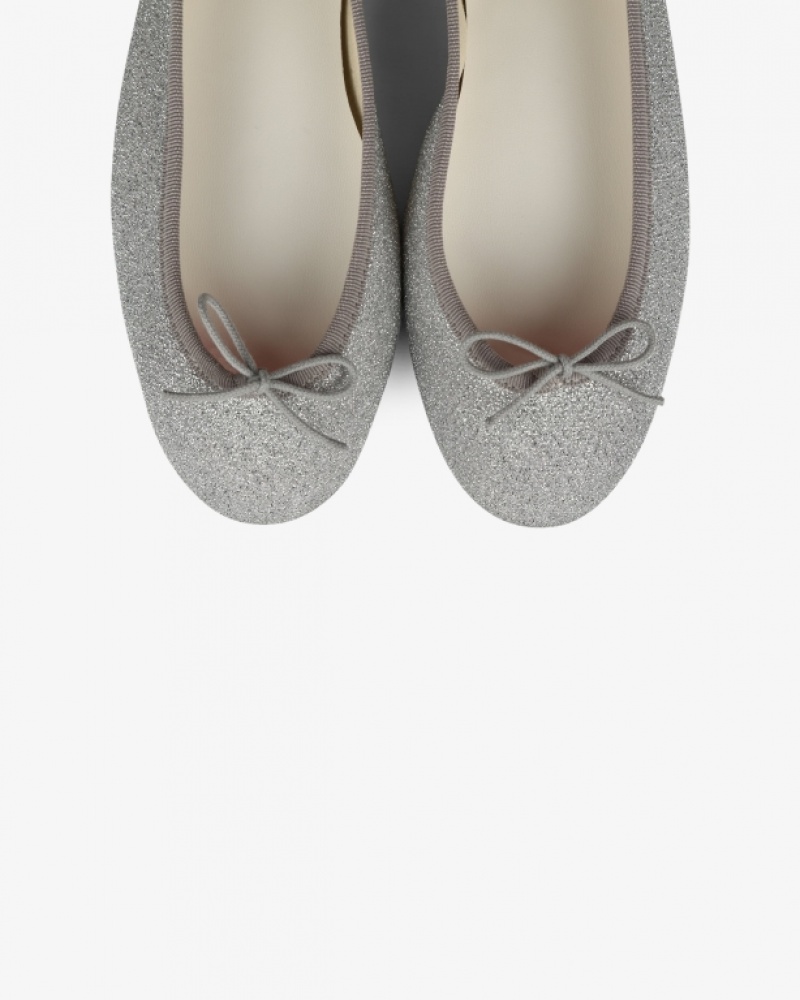 Repetto Cendrillon sole rubber Vegan Ballerinas Damen Silber | 28367-OVDT