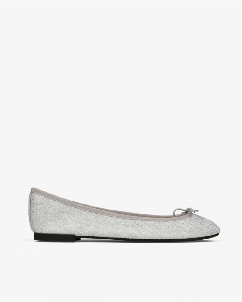 Repetto Cendrillon sole rubber Vegan Ballerinas Damen Silber | 28367-OVDT